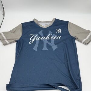 Kids New York Yankees, Babe Ruth Blue and Gray Jersey, couple of stains